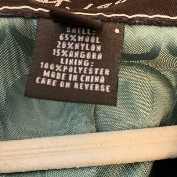 Coach:Black Wool/Angora/Nylon Blend- Green Signature lining-Gold buttons- XS - Picture 4 of 16